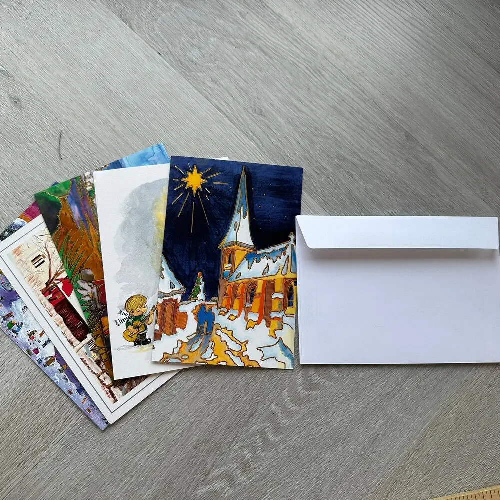 Vintage Christmas Cards Mouth and Foot Painting Artists